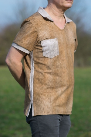 Ep - Fischgrät Denim/Jeansoptik - " Beige " - Bio French Terry